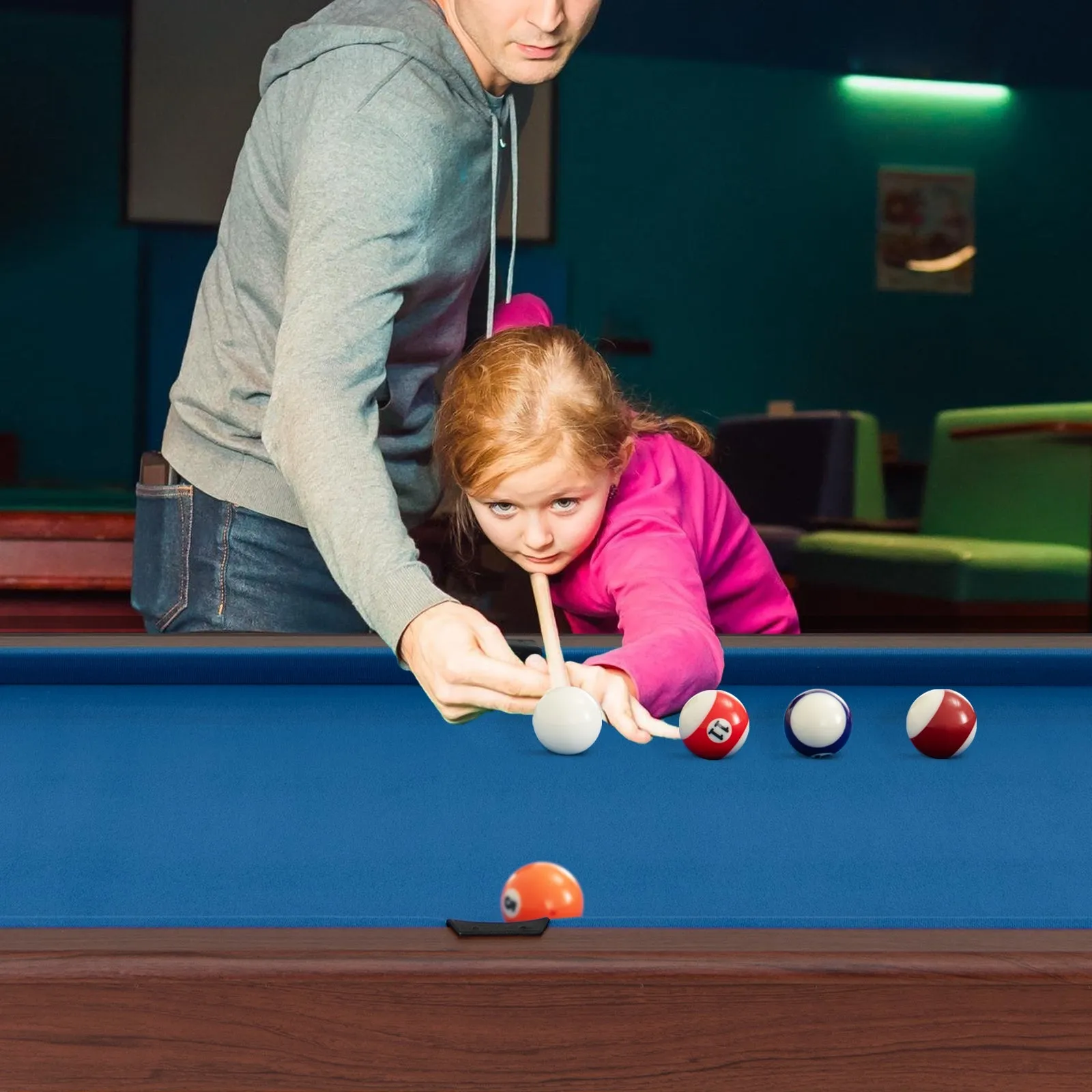 122 cm Wooden Pool Table for Kids and Adults-Blue