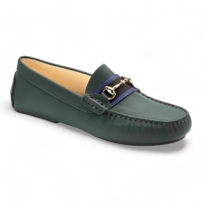 2493 - Green Sahara Leather Soft Loafer for Girl by London Kids