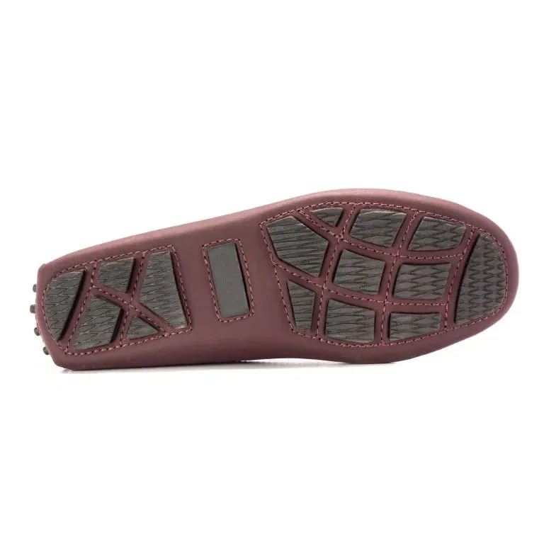 2549 - Bordo Sahara Leather Soft Loafer for Girl by London Kids