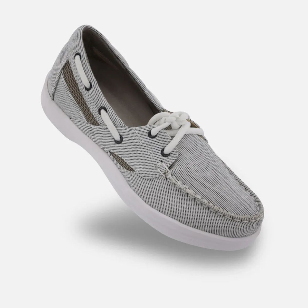 Apex A2210w Petals Sydney Canvas Women's Boat Shoes In Grey