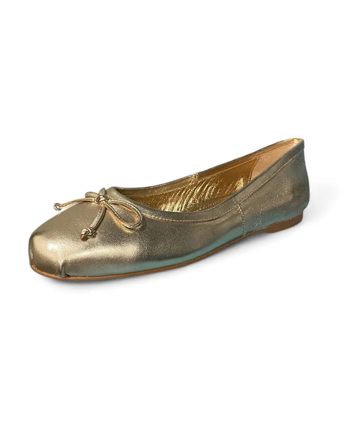 Aydas Flats Pale Gold Leather