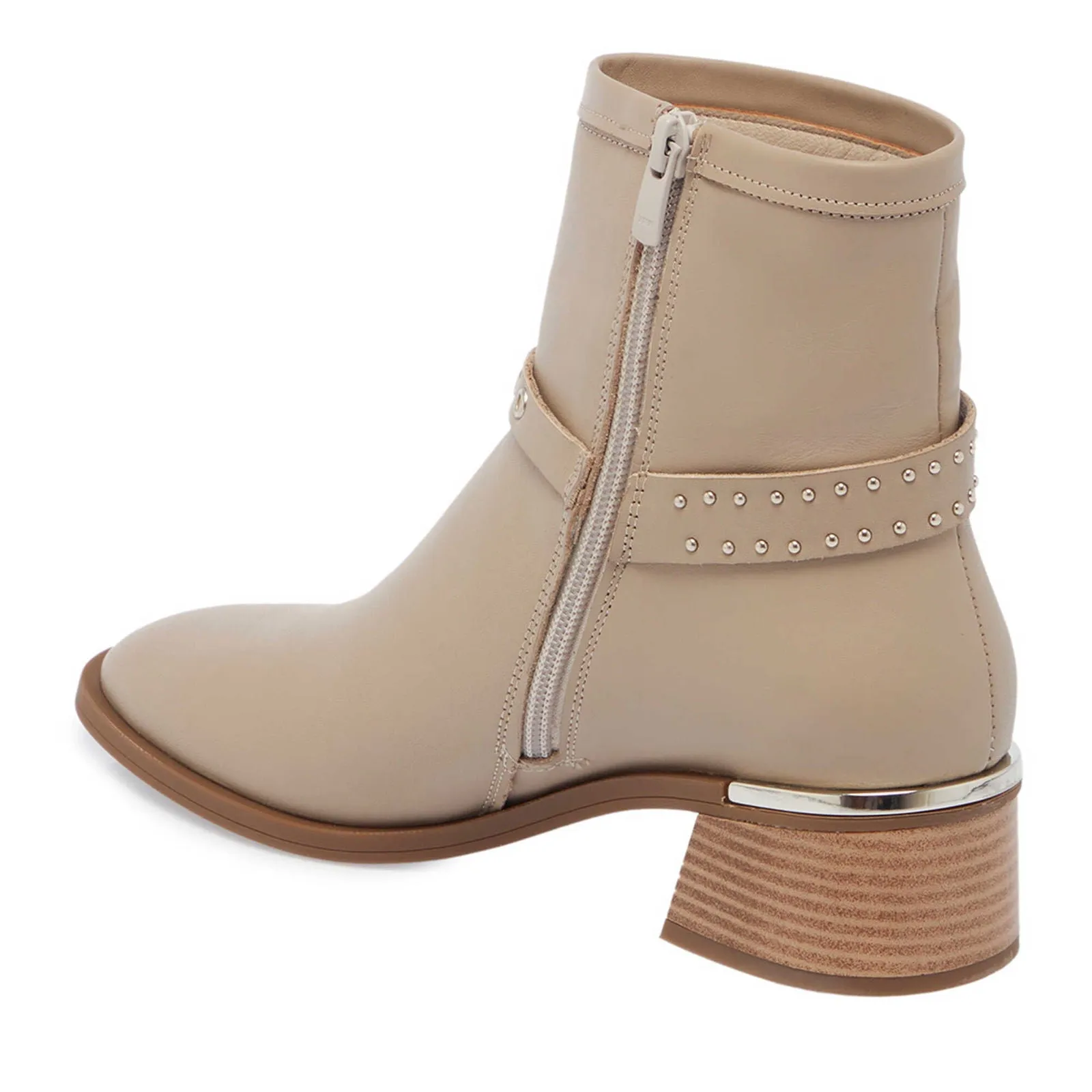 Beige Leather Women's Classic Boot - SCB-B67632