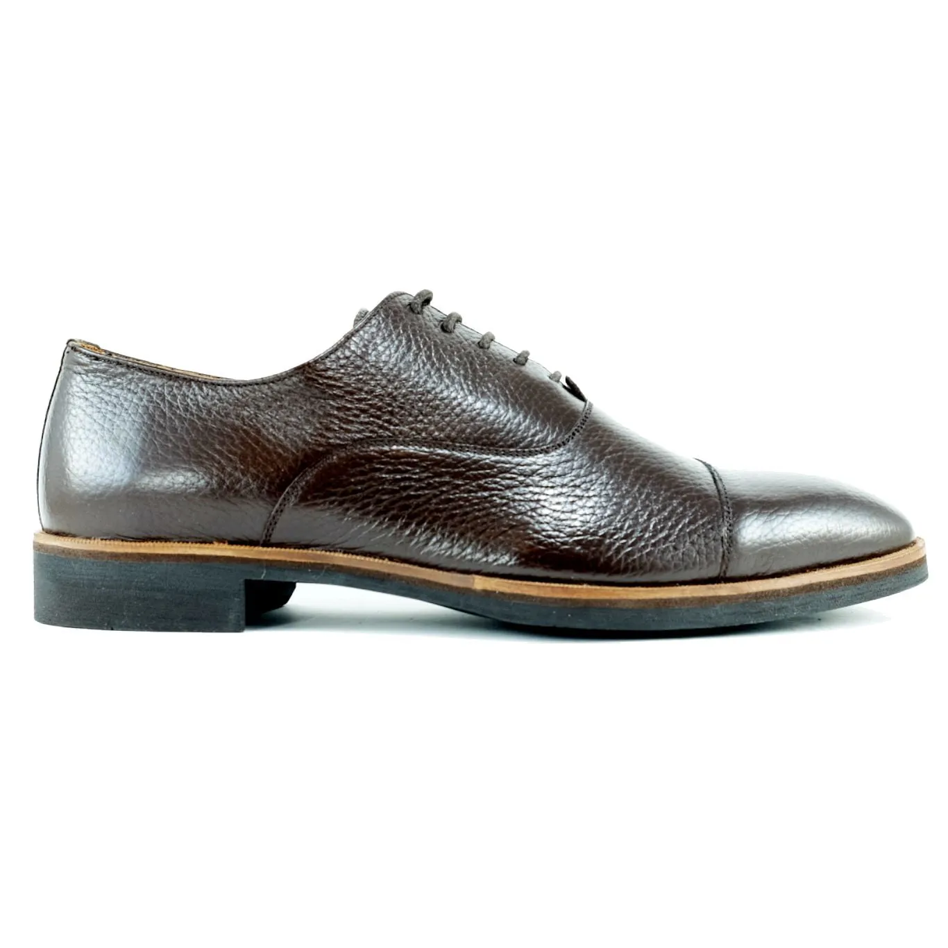 Bern Deerskin Cap-Toe Oxford in Brown by Alan Payne Footwear