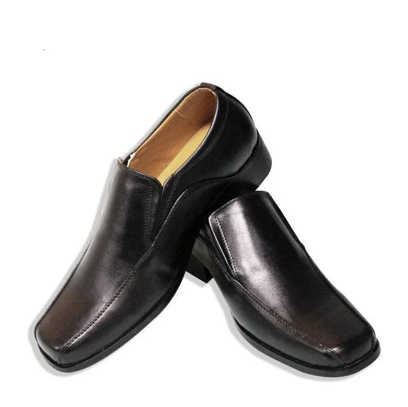 Black Leather Slip-on Shoe