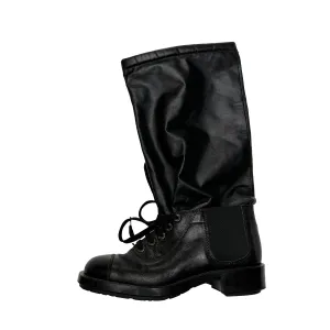 Black Tall Leather Boots - 7.5