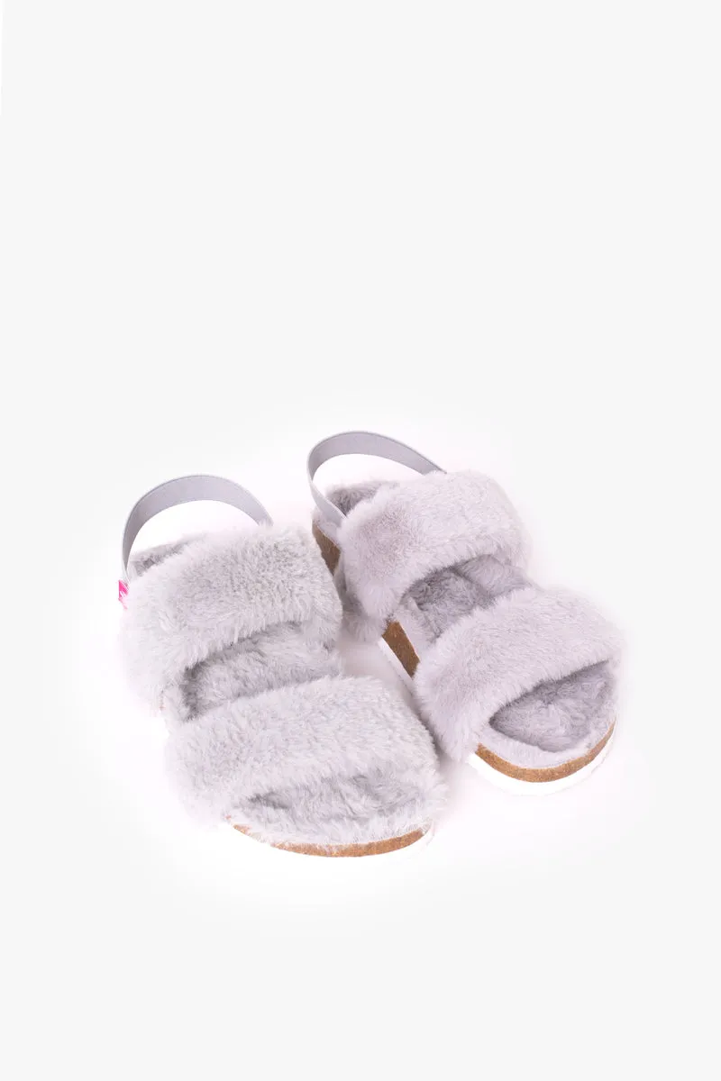 Brakeburn Light Grey Fluffy Women'S Slippers