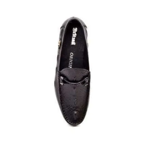 British Walkers Leon Men's Black Leather Loafers