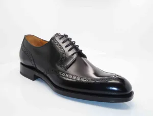 Burnished Calfskin "Colin" Lace-Up Oxford Black