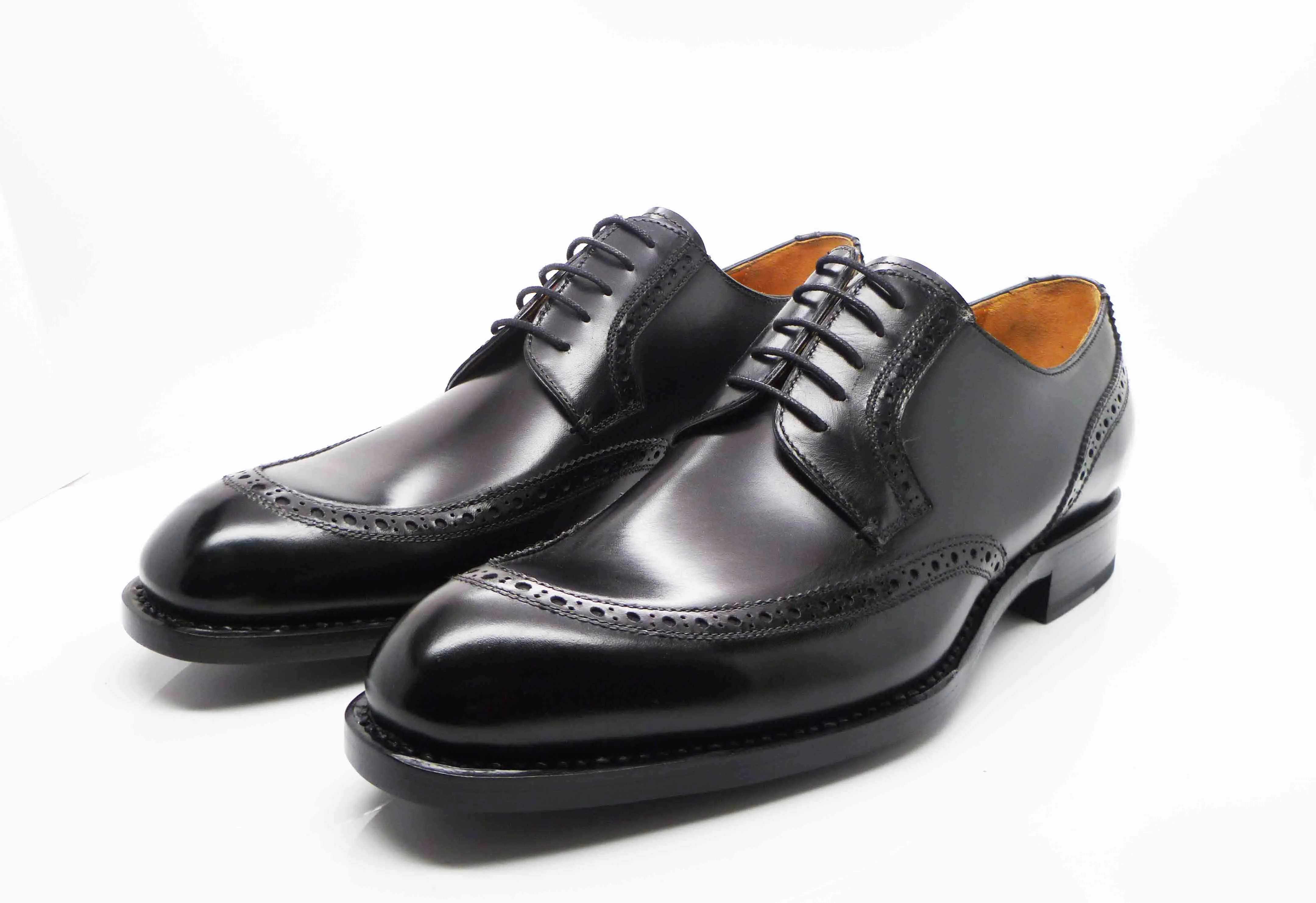 Burnished Calfskin "Colin" Lace-Up Oxford Black