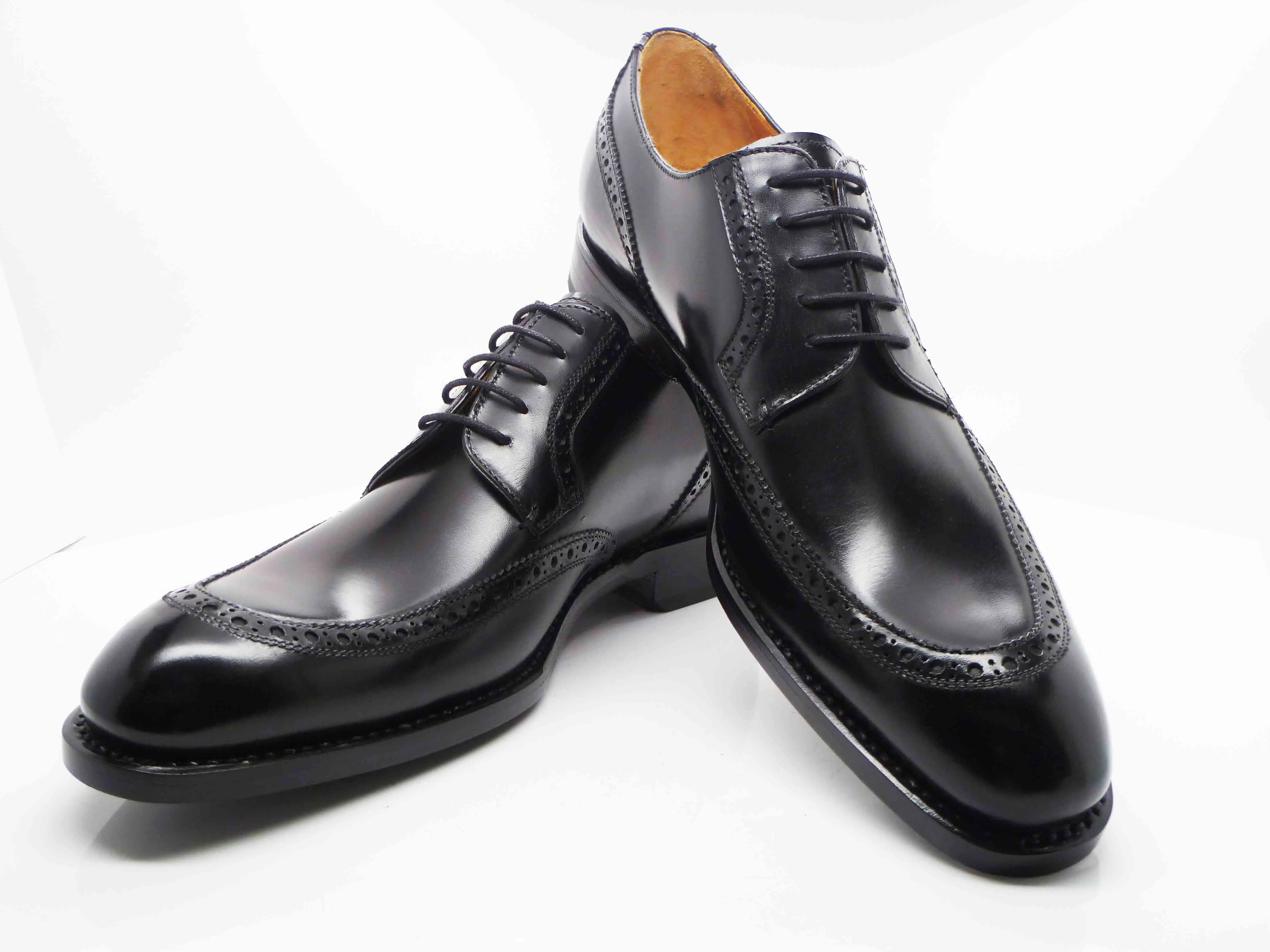 Burnished Calfskin "Colin" Lace-Up Oxford Black