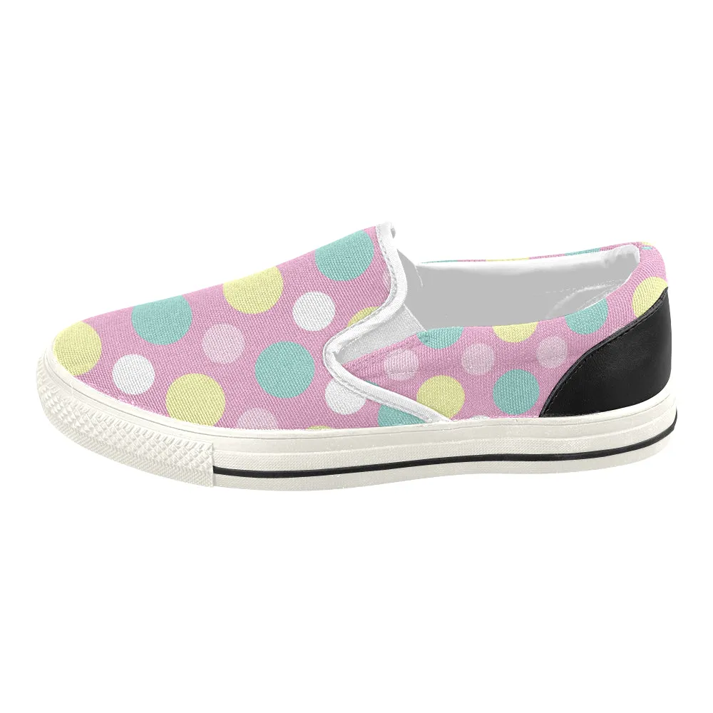 Buy Women's Polka Print Canvas Slip-on Shoes at TFS