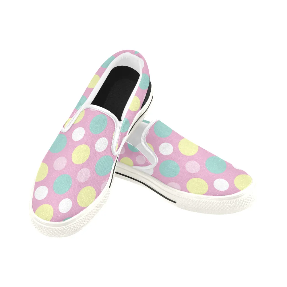 Buy Women's Polka Print Canvas Slip-on Shoes at TFS