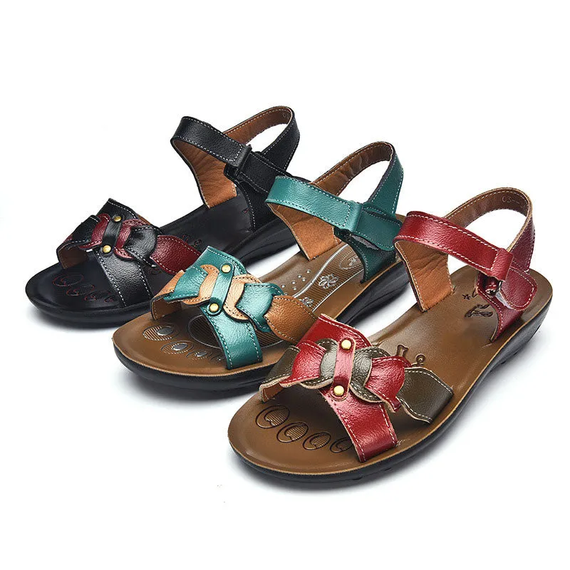 Casual Genuine Leather Sandals Women Wedge Platform Summer Shoes Ladies Sandalias Beach Chaussures Femme