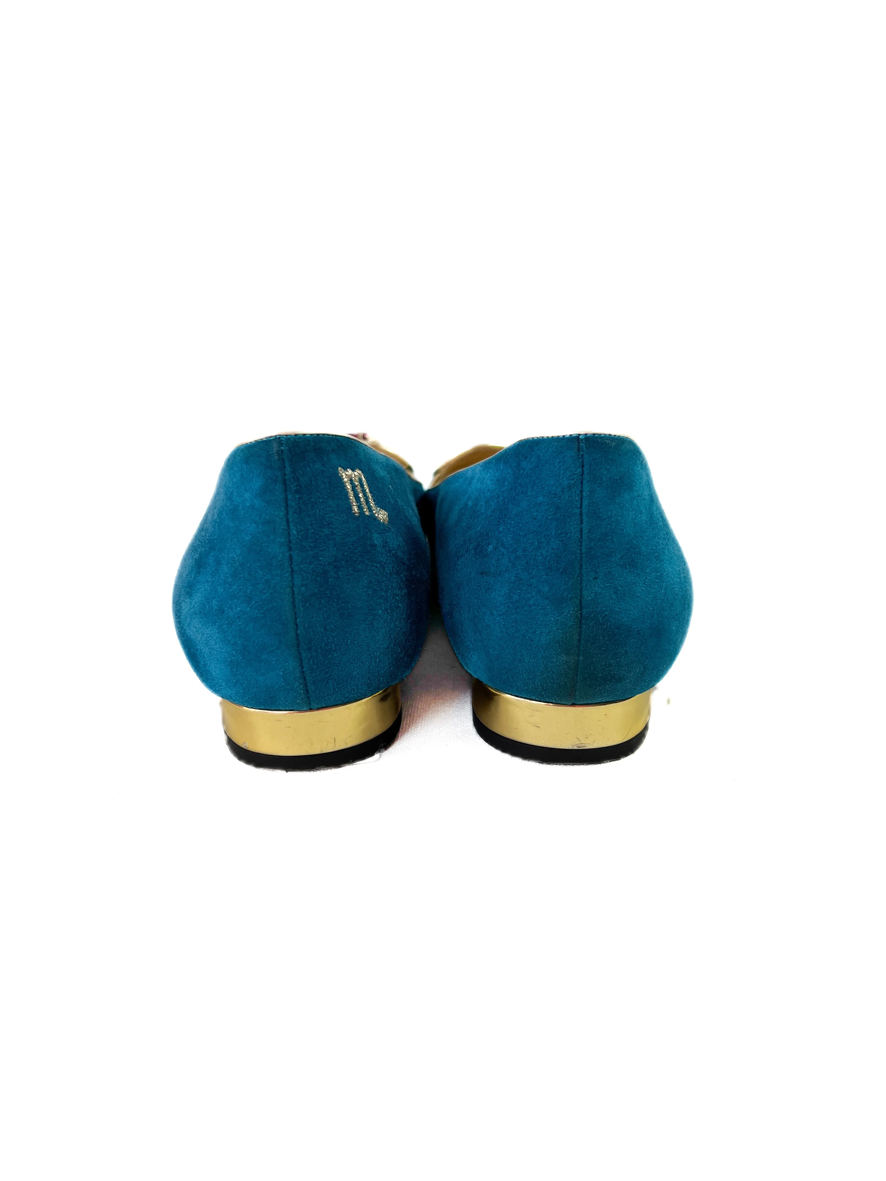 Charlotte Olympia teal birthday Scorpio slipper size 39