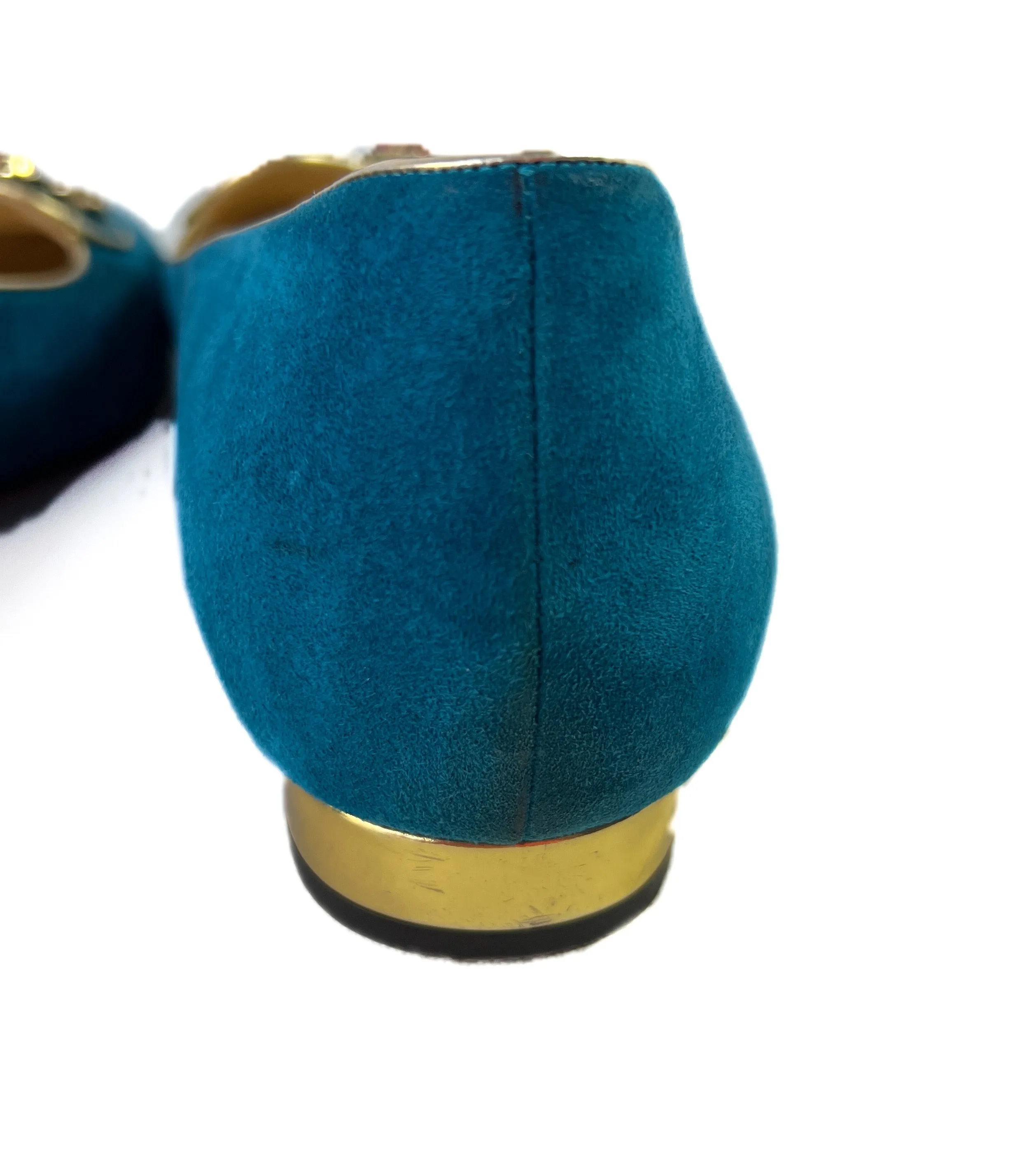 Charlotte Olympia teal birthday Scorpio slipper size 39