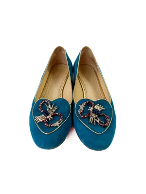 Charlotte Olympia teal birthday Scorpio slipper size 39