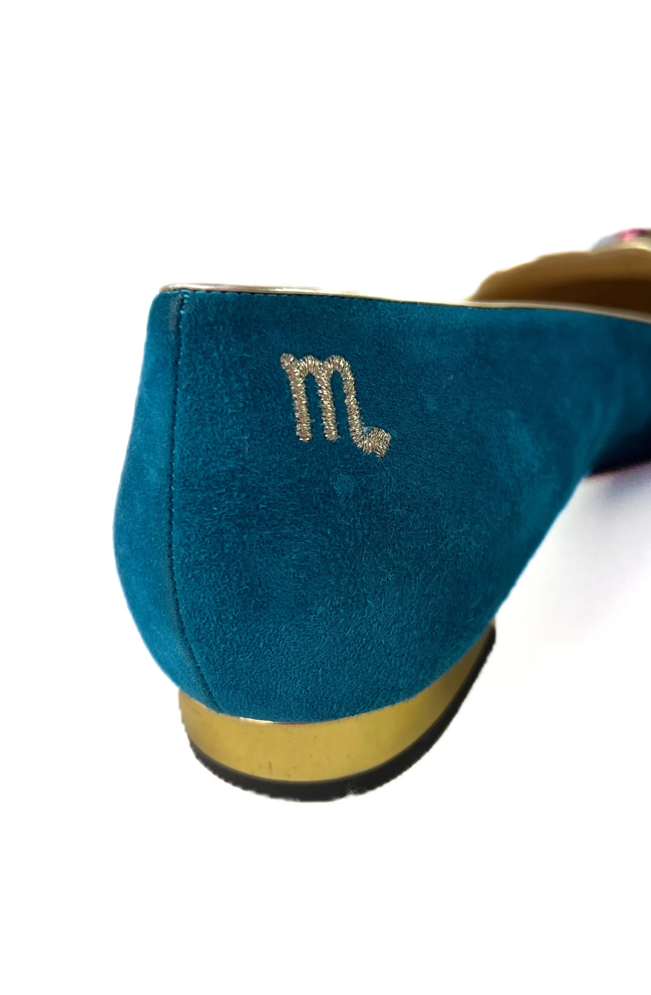 Charlotte Olympia teal birthday Scorpio slipper size 39