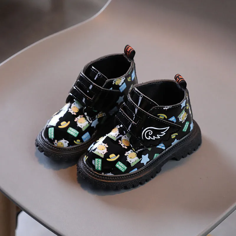 Childhood Cute Cartoon Print Pattern Children Short Boots