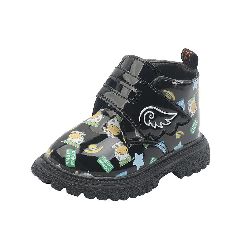 Childhood Cute Cartoon Print Pattern Children Short Boots