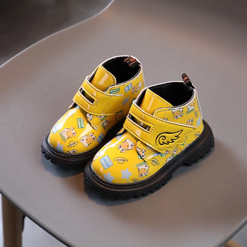 Childhood Cute Cartoon Print Pattern Children Short Boots