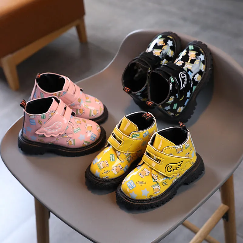 Childhood Cute Cartoon Print Pattern Children Short Boots