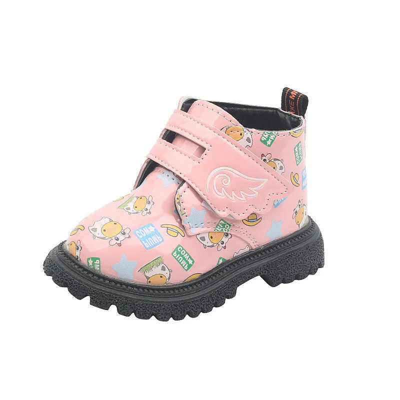 Childhood Cute Cartoon Print Pattern Children Short Boots