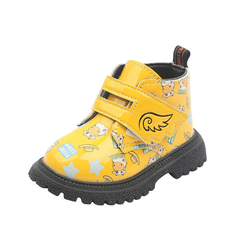 Childhood Cute Cartoon Print Pattern Children Short Boots