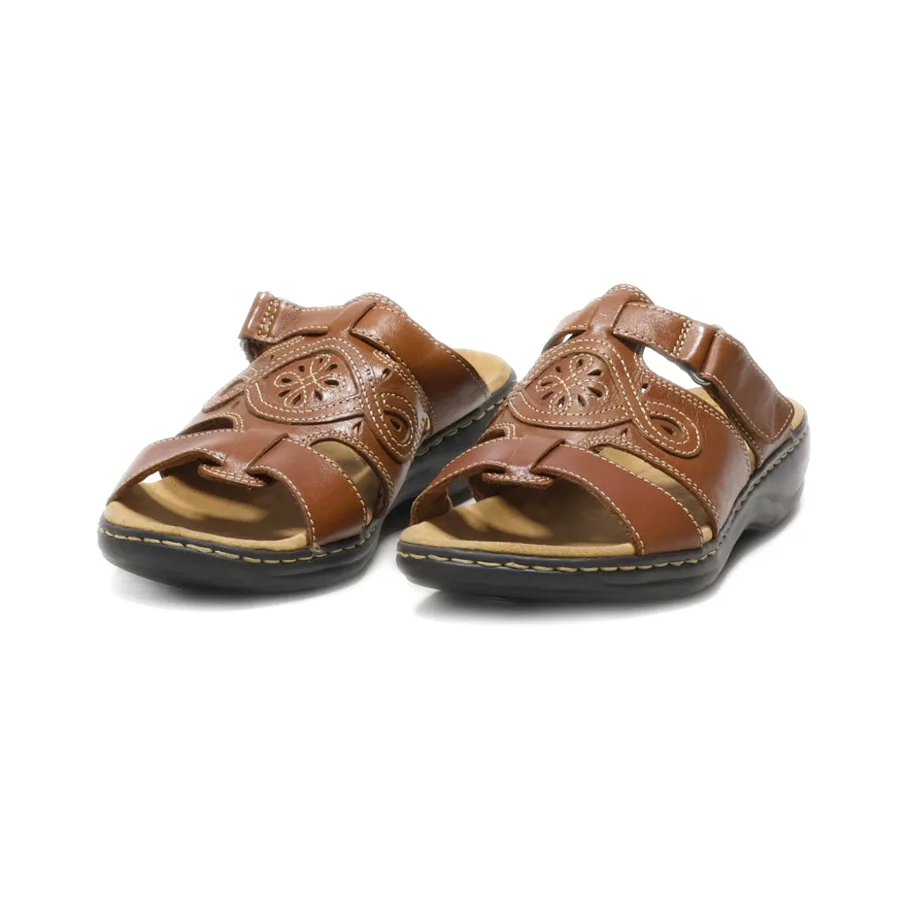 Clarks Platform Sandals Leather Brown Colour For Women