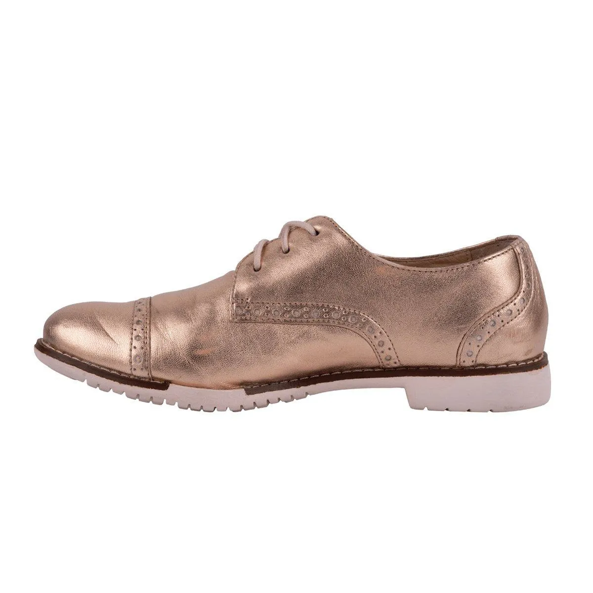 Cole Haan Gramercy Brogue Lace Ups Leather Gold Colour For Women