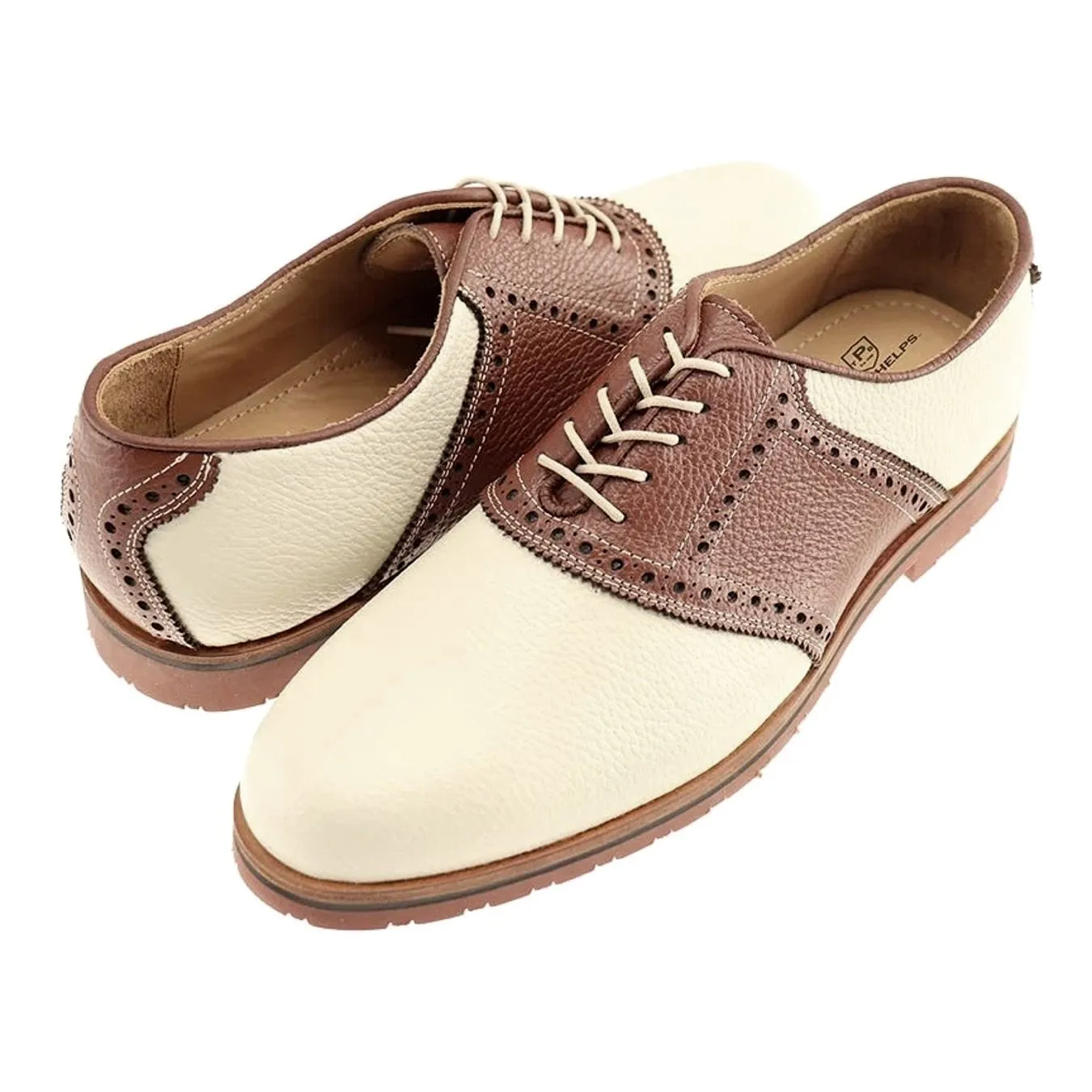 David Oxford Saddle Shoe in Ivory/Walnut by T.B. Phelps