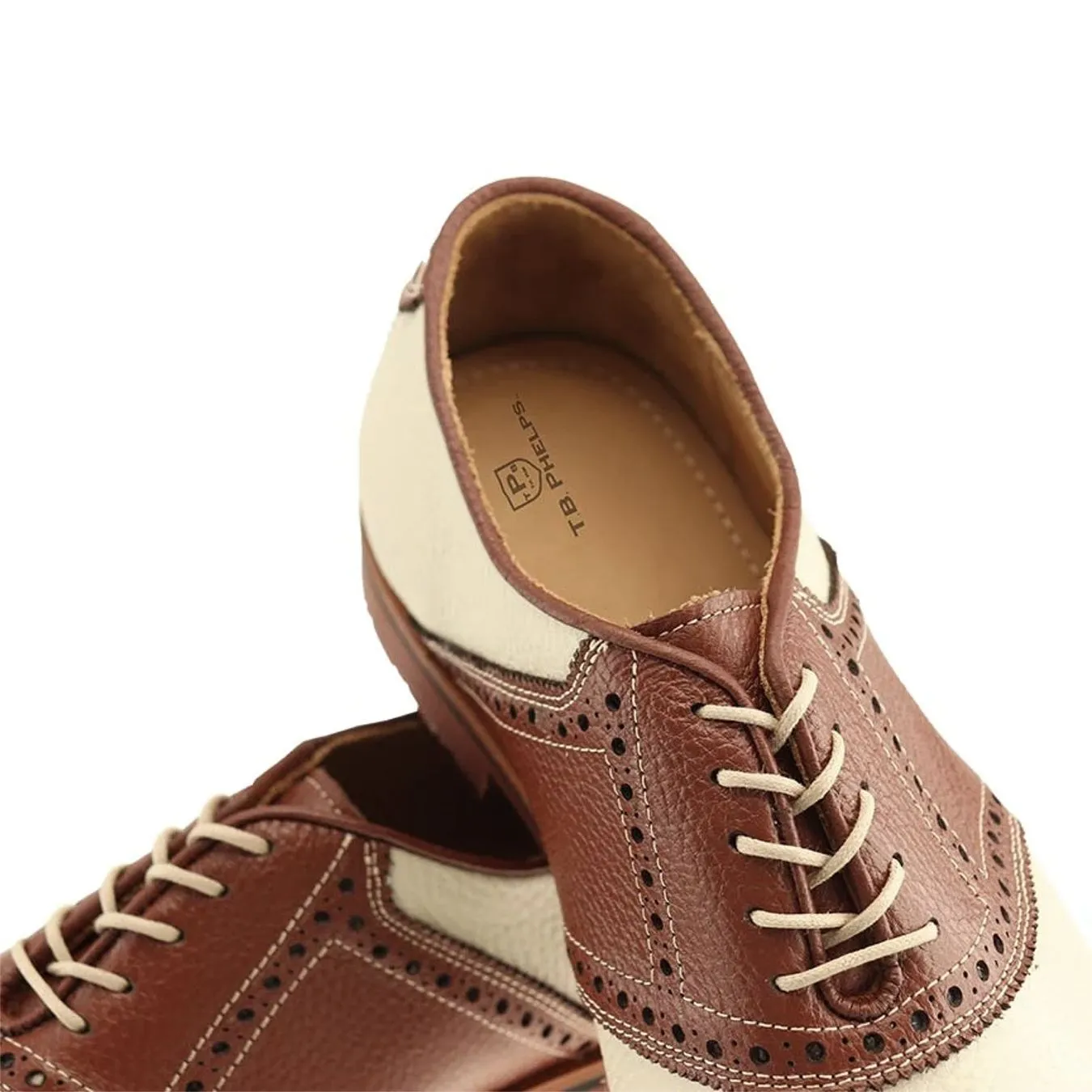 David Oxford Saddle Shoe in Ivory/Walnut by T.B. Phelps