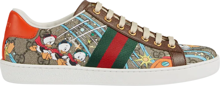 Disney x Gucci Wmns Ace Huey, Dewey and Louie sneakers, brown