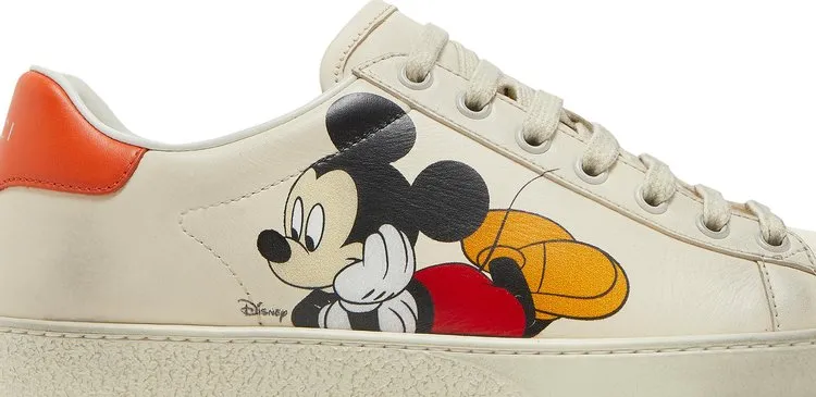 Disney x Gucci Wmns Ace Low Mickey Mouse Sneakers - Ivory, cream