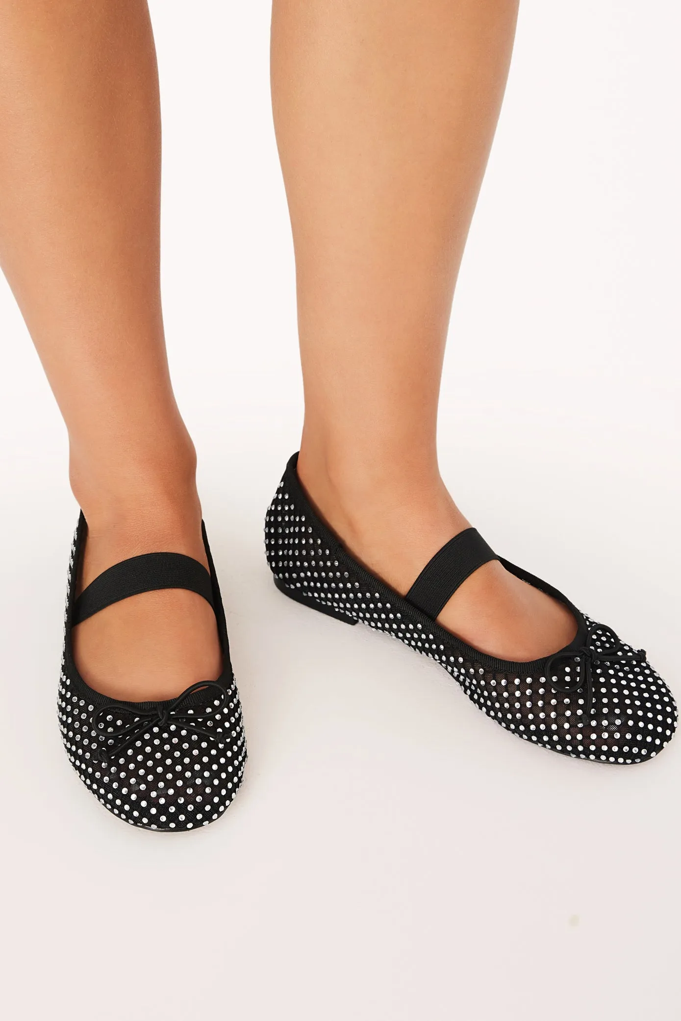 Edda Flats - Black/Diamante