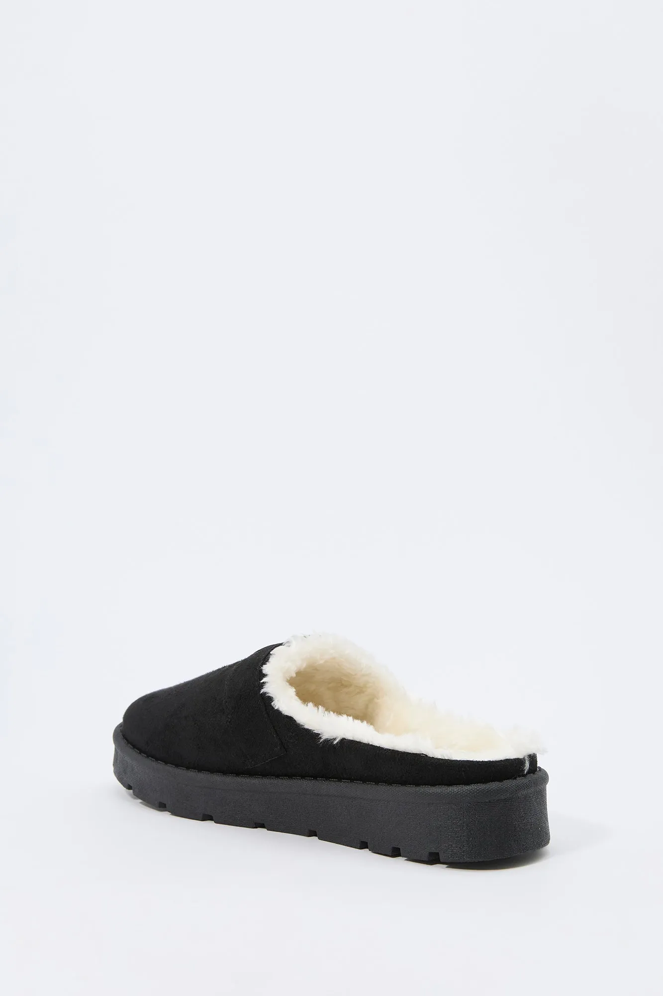 Faux Fur Lined Buckled Slipper Booties