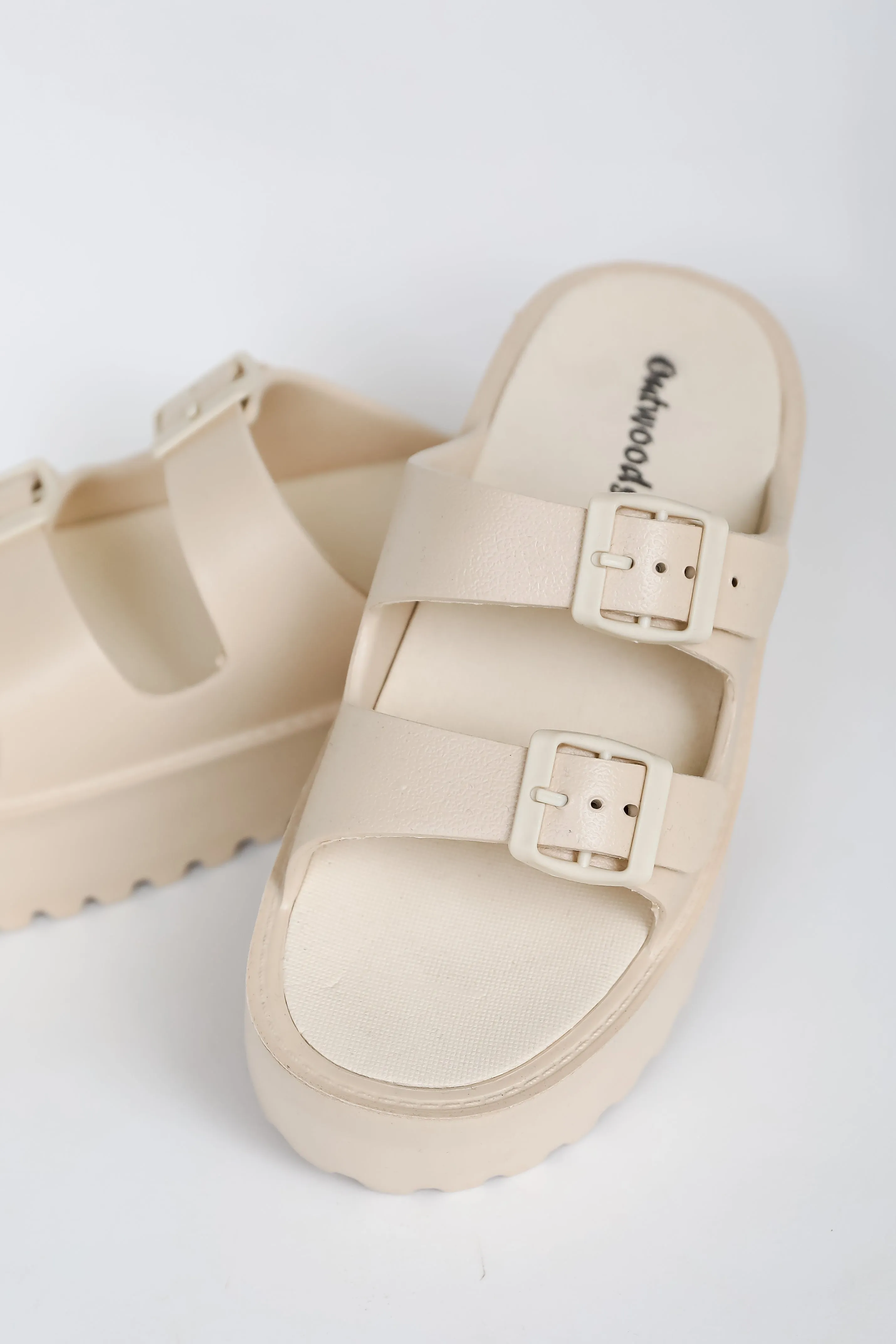 FINAL SALE - Cabana Life Nude Platform Double Strap Sandals