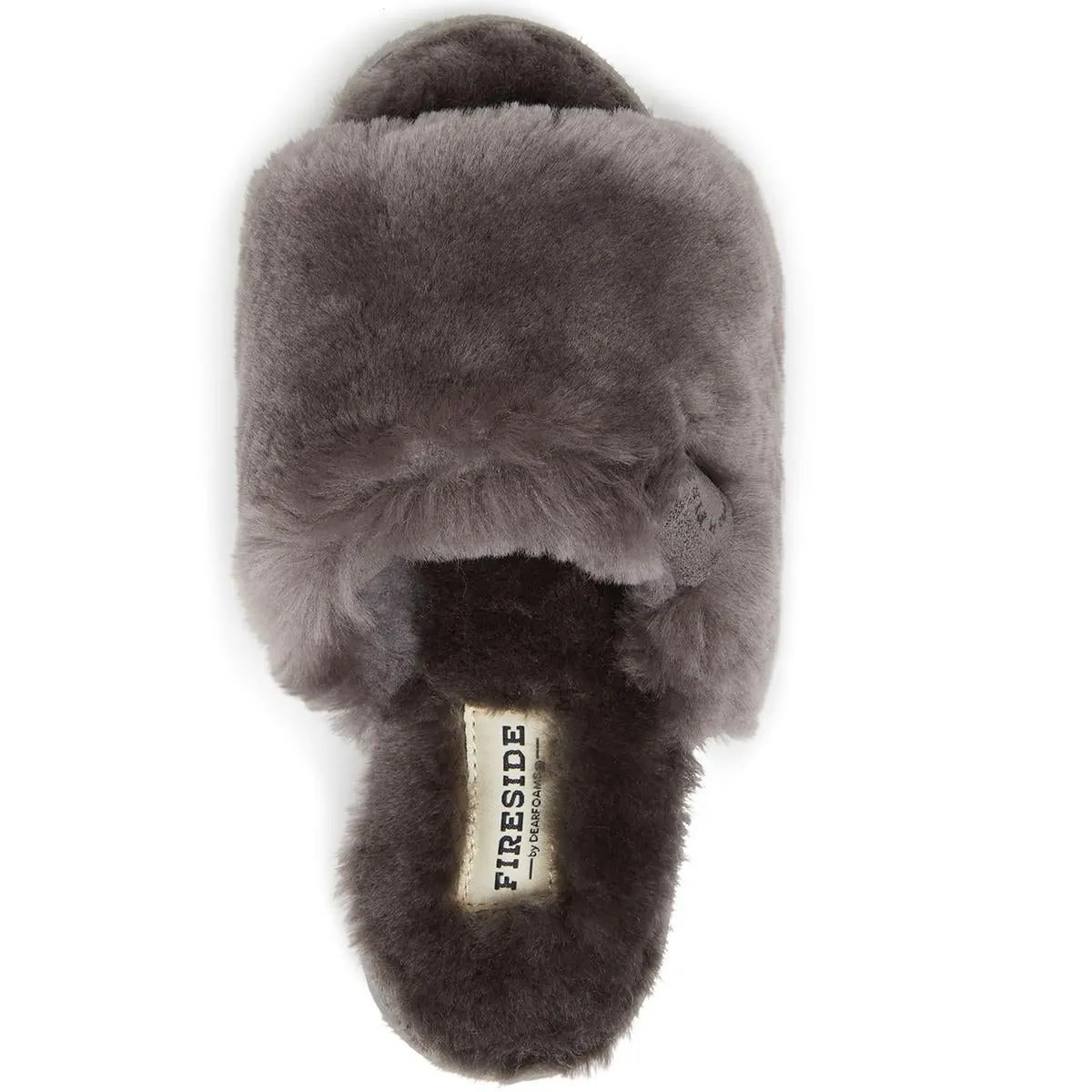 Fireside by Dearfoams Womens Shearling Comfy Slide Slippers