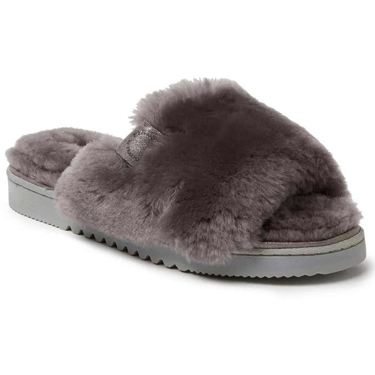 Fireside by Dearfoams Womens Shearling Comfy Slide Slippers