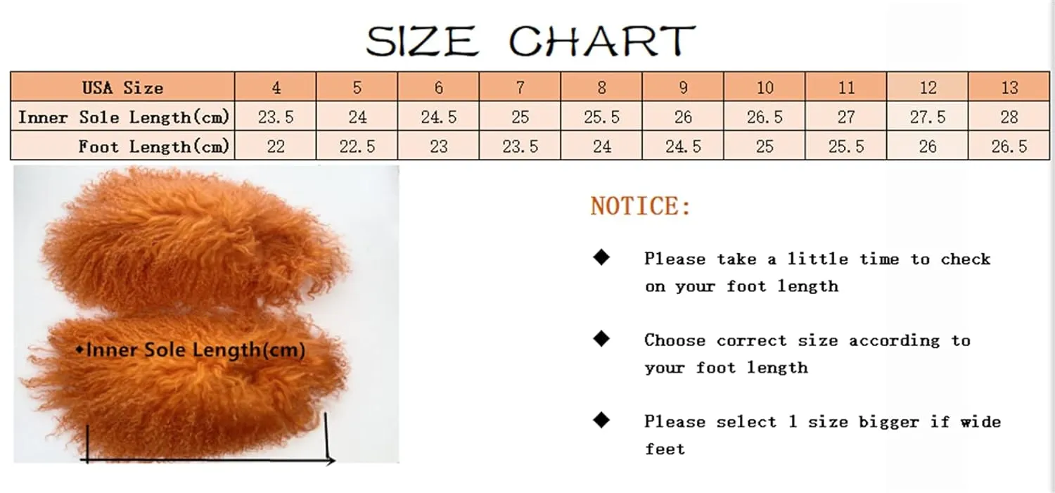 Fluffy Real Mongolian Sheep Fur Slippers Closed Toe For Women Furry Big Outdoor Flat Luxury Slides