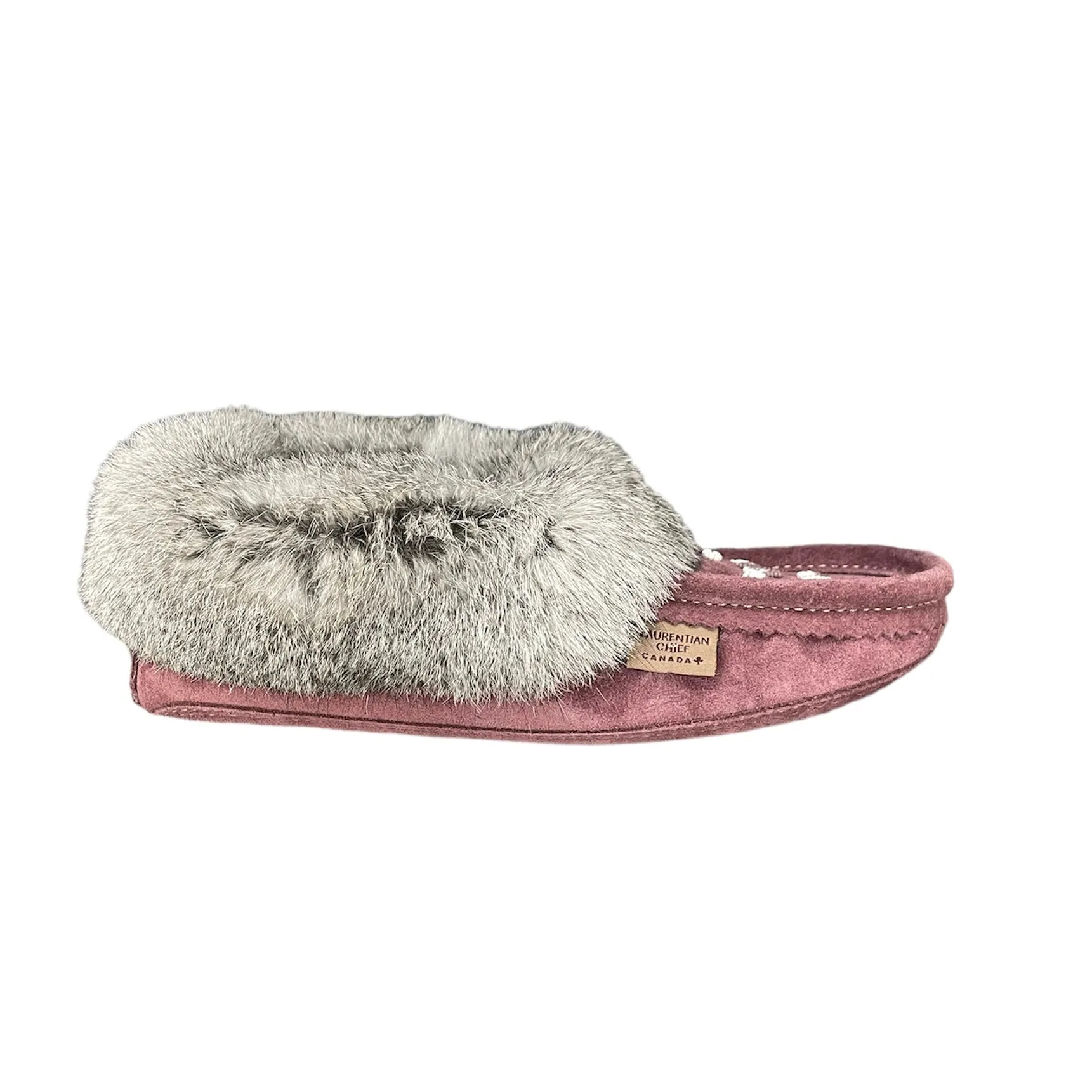 Fur Moccasin - Plum Suede