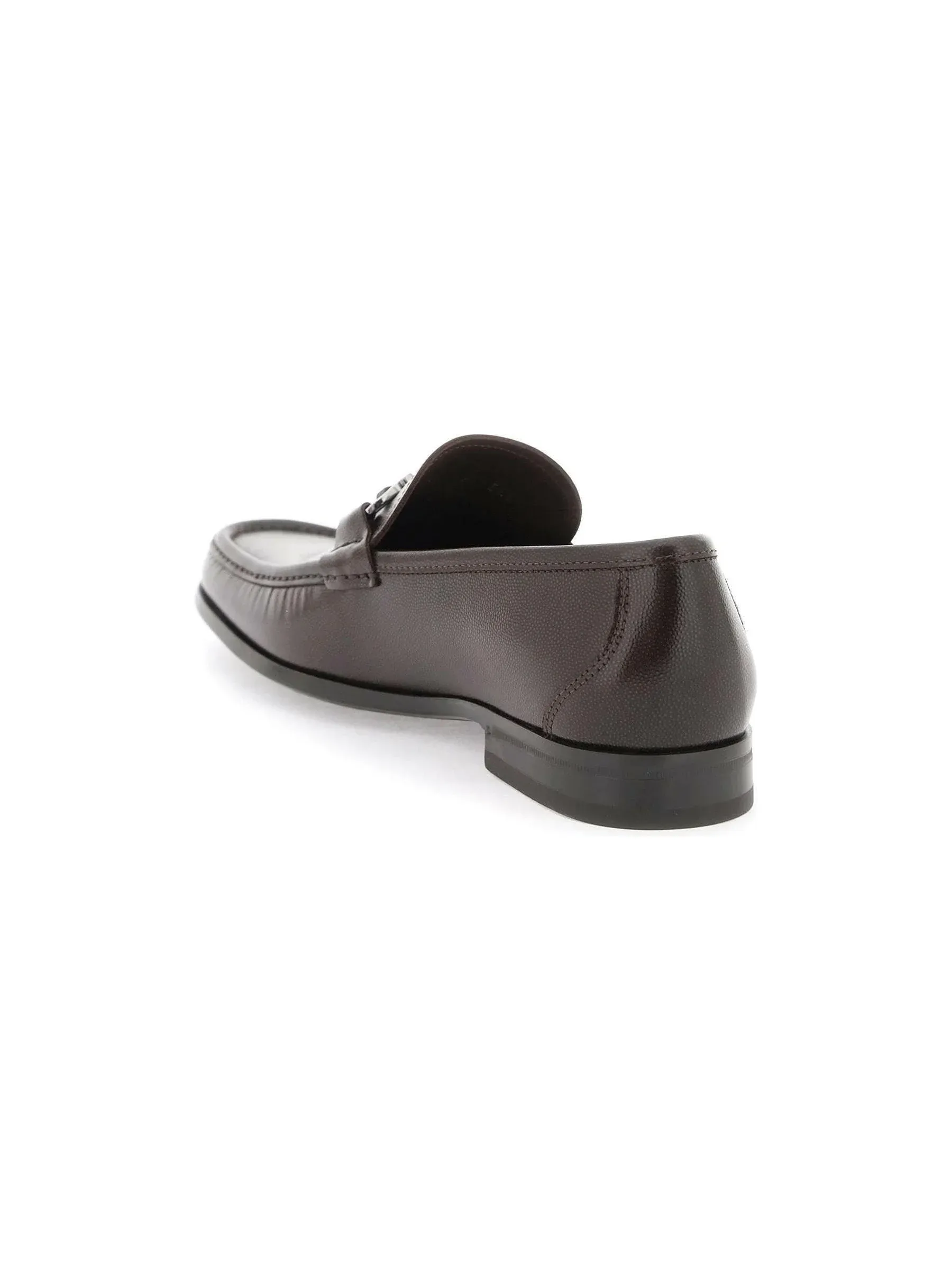 Gancini Embossed Leather Loafers