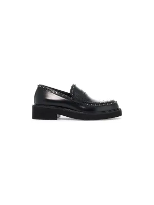 Gentleglam Studded Leather Loafers