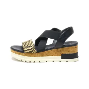 Graceland Platform Sandals Fabric Black Colour For Women