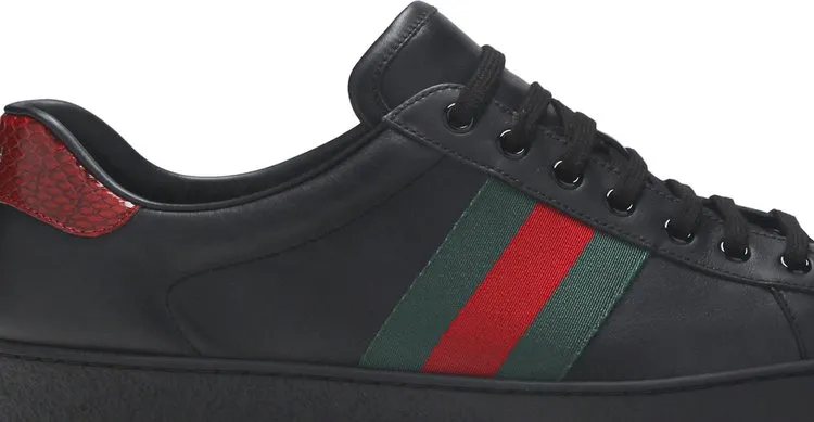 Gucci Ace Leather Black Sneakers, black