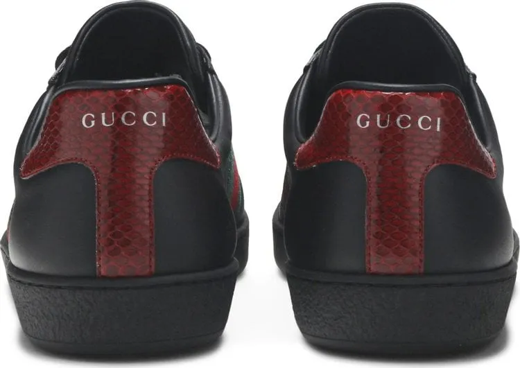 Gucci Ace Leather Black Sneakers, black