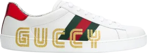 Gucci Ace Low Gucci Print Sneakers, white