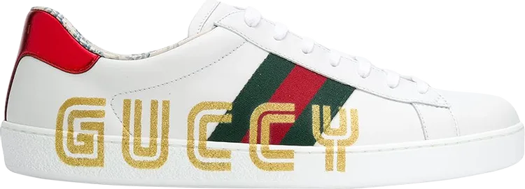 Gucci Ace Low Gucci Print Sneakers, white