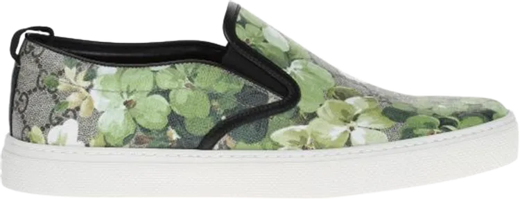 Gucci GG Supreme Slip-On Bloom Sneakers, Green