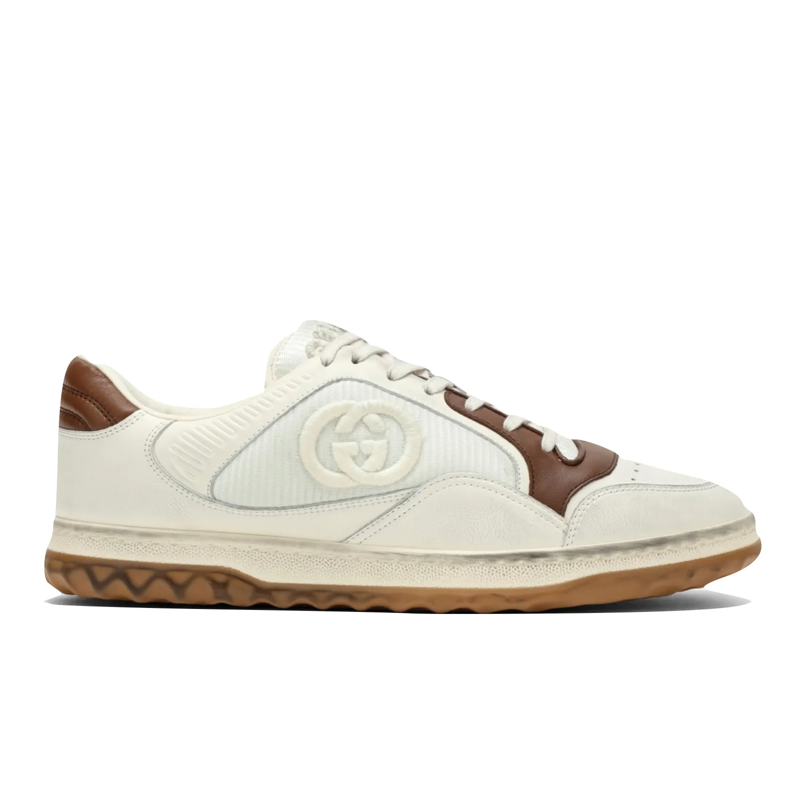 GUCCI MEN'S MAC80 SNEAKER - OFF WHITE/BROWN