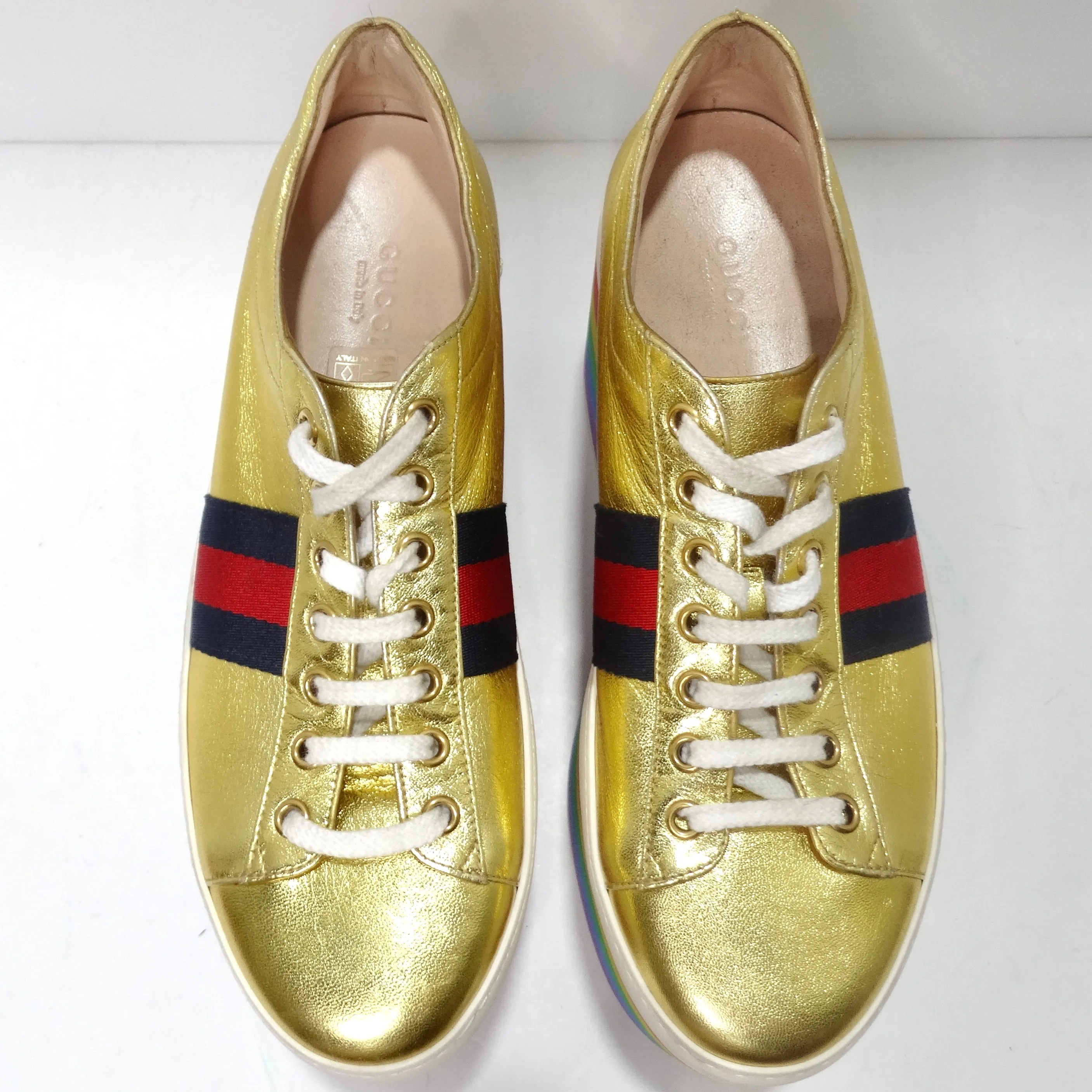 Gucci Peggy Rainbow Platform Sneakers